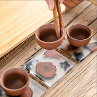 Thumbnail for Handmade Japanese Resin Wood Tea Tray & Coaster