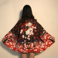 Thumbnail for Japanese-Kimono-Cardigan-Kitsune-Back-View