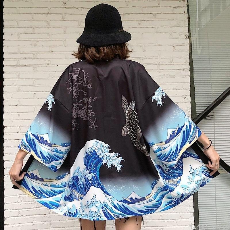 Japanese-Kimono-Cardigan-Nami-Back-View