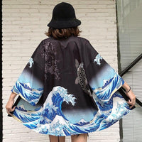 Thumbnail for Japanese-Kimono-Cardigan-Nami-Back-View