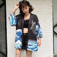 Thumbnail for Front-View-Japanese-Kimono-Cardigan-Nami