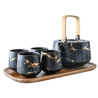 Thumbnail for Japanese-Kintsugi-Tea-Cups-Set-Black-Color