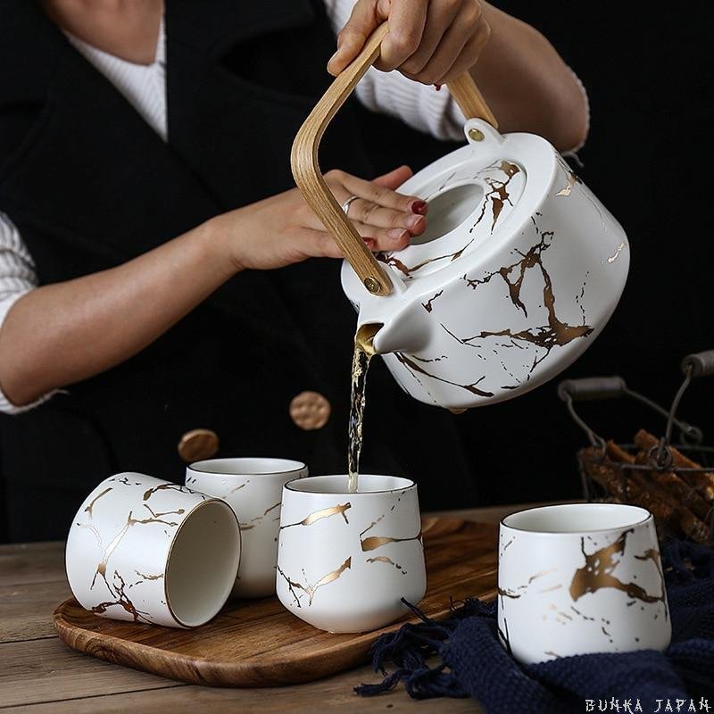 Ceramic Tea Set Ceramic Teapot Set Teapot and Tea Cups Set 