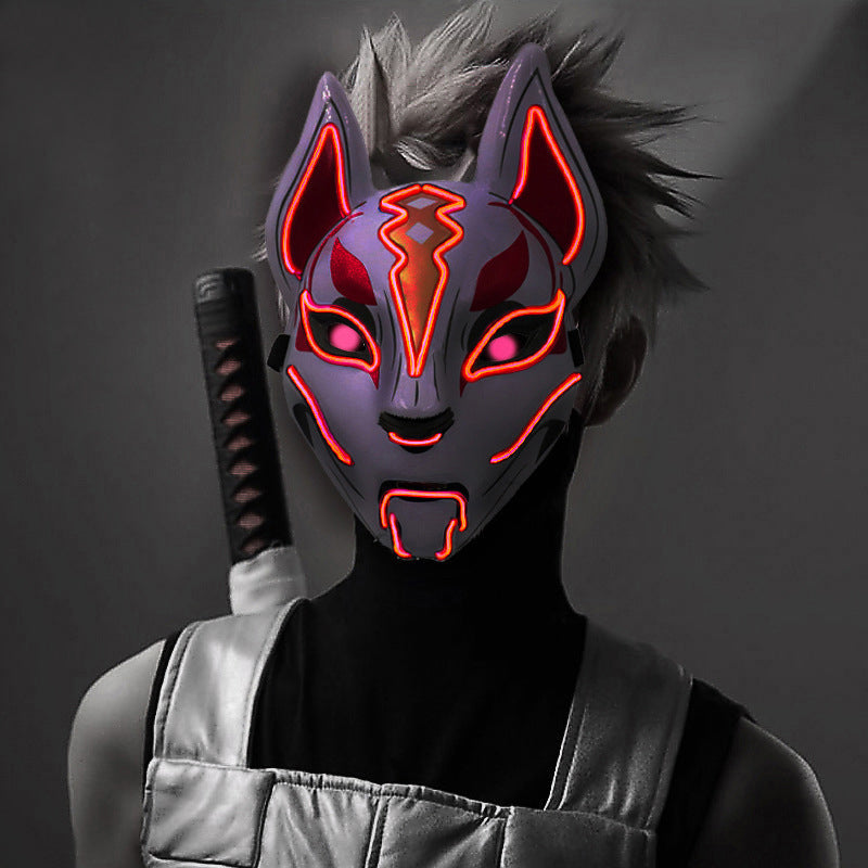 LED Kitsune Mask Japanese Mask Halloween Mask