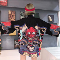 Thumbnail for Japanese-kimono-cardigan-demon-painting-back-view