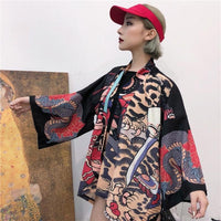 Thumbnail for Japanese-kimono-cardigan-demon-painting-side-view