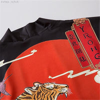 Thumbnail for Kimono-Cardigan-With-Japanese-Tiger-Painting-Collar