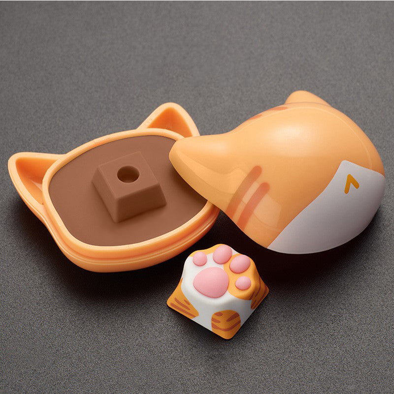 Neko No Ashi Cat Paw Artisan Keycap Custom Resin Artisan Keycap Orange Color