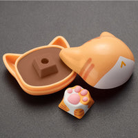 Thumbnail for Neko No Ashi Cat Paw Artisan Keycap Custom Resin Artisan Keycap Orange Color