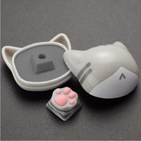 Thumbnail for Neko No Ashi Cat Paw Artisan Keycap Custom Resin Artisan Keycap Grey Color